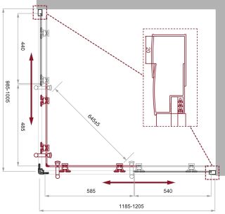 Душевой уголок BelBagno Uno-195 UNO-195-AH-2-120/100-CH-CR 120x100см хром